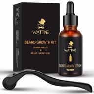 🧔 2-in-1 beard growth kit: derma roller & 100% natural beard oil serum for optimal facial hair regrowth - perfect men's gift! logo