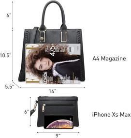 img 2 attached to Dasein Satchel Handbags Leather Shoulder Women's Handbags & Wallets and Satchels