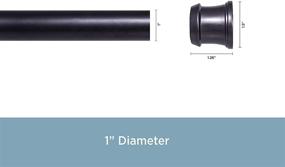 img 2 attached to 🚿 Kenney Twist and Fit Black Shower Curtain Rod, Adjustable 42-72 Inches
