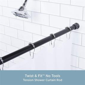 img 3 attached to 🚿 Kenney Twist and Fit Black Shower Curtain Rod, Adjustable 42-72 Inches