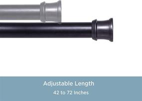 img 1 attached to 🚿 Kenney Twist and Fit Black Shower Curtain Rod, Adjustable 42-72 Inches