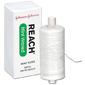 img 4 attached to 🌱 Johnson & Johnson 2733 Reach Mint Floss: Восковой заправочный бобинный шпагат, 200 ярдов. - Средство для ухода за полостью рта и свежего дыхания.