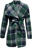 π§₯ soesdemo women's winter wool trench coat: stylish outwear wrap with large collar, high low design, and belt logo