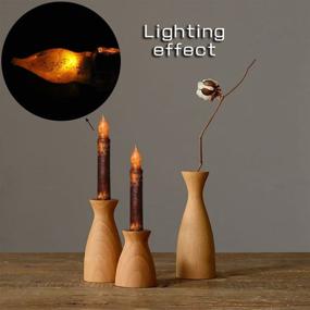 img 2 attached to 🕯️ 6-Pack Flameless LED Taper Candles: Real Wax Pillar Design, Vibrant Yellow Glow, Battery-Operated, Perfect for Halloween, Christmas, Parties, Weddings & Home Decor