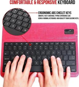 img 2 attached to 👉 Alpatronix KX101 iPad Mini Case with Keyboard: Wireless Bluetooth Keyboard Compatible with iPad Mini 5/4/3/2/1 - Pink