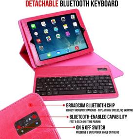 img 1 attached to 👉 Alpatronix KX101 iPad Mini Case with Keyboard: Wireless Bluetooth Keyboard Compatible with iPad Mini 5/4/3/2/1 - Pink