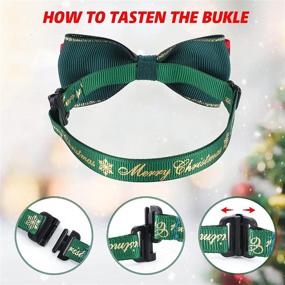 img 3 attached to 🎄 Christmas Cat Bow Tie Pack - Red Green Xmas Bowtie Set | Removable DIY Bow Tie | Adjustable Safety Buckle | Christmas Pet Accessories Neck Tie for Kitten Kitty Cats