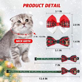 img 2 attached to 🎄 Christmas Cat Bow Tie Pack - Red Green Xmas Bowtie Set | Removable DIY Bow Tie | Adjustable Safety Buckle | Christmas Pet Accessories Neck Tie for Kitten Kitty Cats