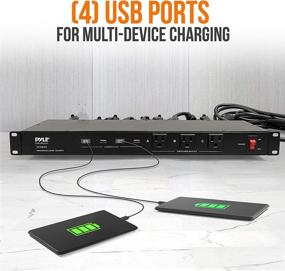 img 2 attached to 💻 Pyle Black 19-Outlet 1U Rackmount PDU with Surge Protector & USB Charge Ports - PCO865