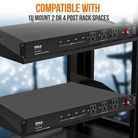 img 1 attached to 💻 Pyle Black 19-Outlet 1U Rackmount PDU with Surge Protector & USB Charge Ports - PCO865
