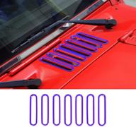 🚘 sqqp purple hood vent cover cowl panel trim, abs exterior accessories for 2007-2017 jeep wrangler jk jku 2/4-door logo