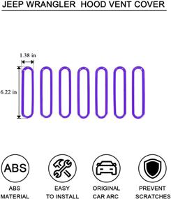 img 1 attached to 🚘 SQQP Purple Hood Vent Cover Cowl Panel Trim, ABS Exterior Accessories for 2007-2017 Jeep Wrangler JK JKU 2/4-Door