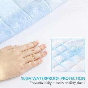 img 2 attached to Quilted King Size Mattress Pad - Waterproof, Breathable and Soft Protector - Deep Pocket Fitted Bed Cover, Vinyl-Free