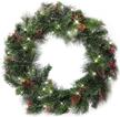 red co light up christmas pinecones seasonal decor for wreaths, garlands & swags logo