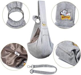 img 3 attached to 🐾 HOPELF Hands-Free Reversible Pet Sling Carrier with Pocket - Ideal Travel Bag Purse for Outdoor Puppy Adventures