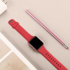 img 2 attached to Спортивный браслет NUKELOLO: премиум силиконовый ремешок для Apple Watch Series SE 6 5 4 3 2 1 - 44мм 42мм 40мм 38мм - Совместим с женщинами и мужчинами