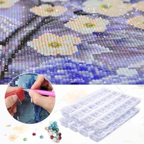 img 3 attached to 📦 Large 28 Grids Diamond Painting Box: Embroidery Diamond Art Storage Organizer, with 10Pcs Diamond Painting Wax & 112 Labels