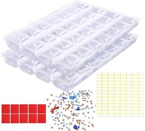 img 4 attached to 📦 Large 28 Grids Diamond Painting Box: Embroidery Diamond Art Storage Organizer, with 10Pcs Diamond Painting Wax & 112 Labels