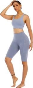 img 1 attached to 🩳 ATHVOTAR High-Waist Women's Biker Yoga Shorts with Pockets for Workout, Running, and Tummy Control