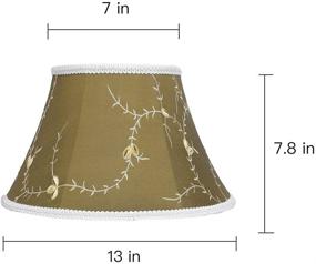 img 3 attached to 🏰 ALUCSET Royal Palace Style Embroidered Medium Lamp Shade in Natural Linen, 7 x 13 x 7.8 Inch, Handcrafted with Spider Fitting (Bronzed) - Ideal for Table Lamps and Floor Lights
