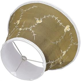 img 2 attached to 🏰 ALUCSET Royal Palace Style Embroidered Medium Lamp Shade in Natural Linen, 7 x 13 x 7.8 Inch, Handcrafted with Spider Fitting (Bronzed) - Ideal for Table Lamps and Floor Lights