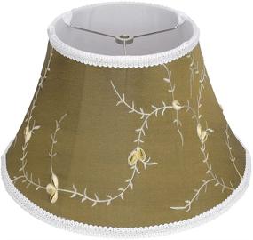 img 4 attached to 🏰 ALUCSET Royal Palace Style Embroidered Medium Lamp Shade in Natural Linen, 7 x 13 x 7.8 Inch, Handcrafted with Spider Fitting (Bronzed) - Ideal for Table Lamps and Floor Lights