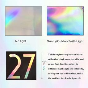 img 1 attached to 🌈 Vibrant Reflective Rainbow Mailbox Numbers Sticker Decals - Die Cut Uzbek Style Vinyl - 2" Self Adhesive - 4 Sets for Mailbox, Signs, Windows, Doors, Cars, Trucks, Home, Business, Address Number