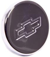 🔩 chrome steel oil fill cap with bowtie logo for 1-1/4" round valve cover hole - easy push-on installation - individual logo