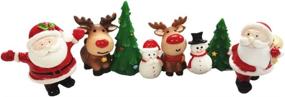 img 4 attached to 🎄 Happyyami Set of 8 Mini Resin Christmas Ornaments - Santa, Snowman, Reindeer, Xmas Tree Miniatures for Christmas Cake, Figurines for Dollhouse, Fairy Garden Decorations (Random Style)