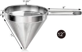 img 3 attached to 🔍 18/8 Stainless Steel China Cap Strainer by New Star Foodservice - 12-Inch, Fine Mesh