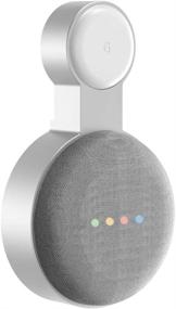 img 2 attached to 🔌 Удобный настенный держатель для Google Home Mini - компактный футляр-держатель, идеально подходит для кухни, ванной комнаты и спальни - скрывает кабель