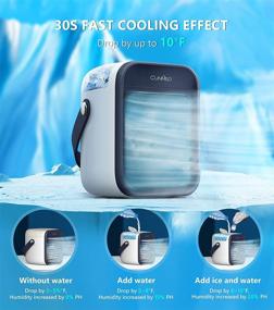 img 2 attached to 🌀 Portable Air Conditioner Fan: Rechargeable USB Cooler for Room/Office/Camping - 3-Speed Mode LED Light, Quiet & Efficient