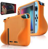 🎮 enhanced gaming experience with orzly grip case for nintendo switch - protective back cover with built-in comfort padded hand grips in vibrant orange logo