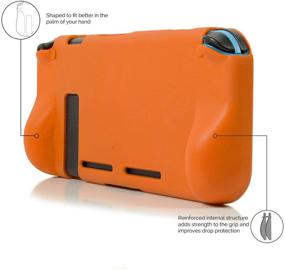 img 3 attached to 🎮 Enhanced Gaming Experience with Orzly Grip Case for Nintendo Switch - Protective Back Cover with Built-in Comfort Padded Hand Grips in Vibrant Orange