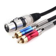 tisino xlr to rca y-cable, xlr female to dual rca adapter y-splitter duplicator lead unbalanced stereo audio interconnect cable - 10ft/3m logo