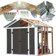 🏗️ enhanced truss design easy shed kit: 50% stronger, customizable width & length - includes bonus miter template, perfect for storage, garage, playhouse, 2x4 basic barn roof wood not included logo