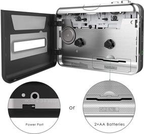 img 2 attached to 🎵 Обновленный конвертер кассет в MP3: USB кассетный плеер для преобразования лент в MP3 с наушниками - Продвинутая технология серебристого цвета z17