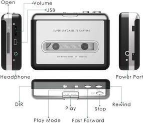 img 3 attached to 🎵 Обновленный конвертер кассет в MP3: USB кассетный плеер для преобразования лент в MP3 с наушниками - Продвинутая технология серебристого цвета z17