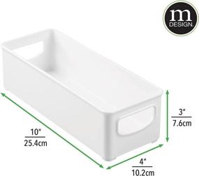 img 2 attached to 🛒 mDesign Small Plastic Kitchen Storage Container Bins: Perfect Pantry, Cabinet, and Refrigerator Organization Solution - 4 Pack, White