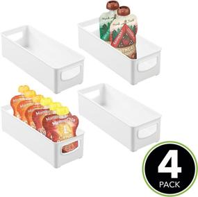 img 3 attached to 🛒 mDesign Small Plastic Kitchen Storage Container Bins: Perfect Pantry, Cabinet, and Refrigerator Organization Solution - 4 Pack, White