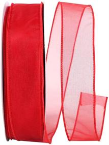 img 1 attached to 🎀 Buy Reliant Ribbon 99908W-065-09K Sheer Lovely Value Wired Edge Ribbon - 1-1/2 Inch X 50 Yards - Red