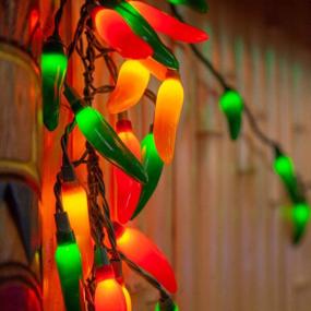 img 1 attached to 🌶️ Multicolor Chili Pepper String Lights - Goothy Christmas Lights with Warm White - 35 Connectable Chili Pepper Lights - 13.6Ft UL Listed for Outdoor Indoor Kitchen Patio Christmas Decor Lighting