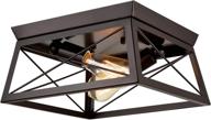 🔦 danseer industrial flush mount ceiling light fixture, oil rubbed bronze, 2-light - enhanced seo logo