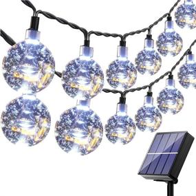 img 4 attached to 🔆 Outdoor Solar String Lights, HareySikr 50 Feet 100 LED Crystal Globe String Lights with 8 Lighting Modes, Upgraded Waterproof Decorative Solar Lights for Garden Yard Party (1 Pack)