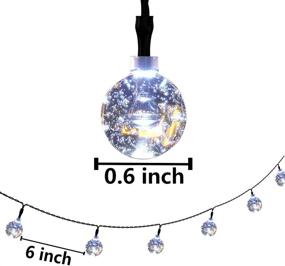 img 3 attached to 🔆 Outdoor Solar String Lights, HareySikr 50 Feet 100 LED Crystal Globe String Lights with 8 Lighting Modes, Upgraded Waterproof Decorative Solar Lights for Garden Yard Party (1 Pack)