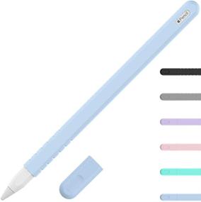 img 4 attached to 🖌️ YINVA Sleeve Cover for Apple Pencil 2nd Gen: Blue Grip Skin Case & Nib Cap Accessories