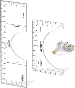 img 4 attached to 👕 2 Pcs Tshirt Ruler Set with Soft Tape Measure - Acrylic Tshirt Ruler Guide Included