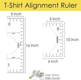 img 3 attached to 👕 2 Pcs Tshirt Ruler Set with Soft Tape Measure - Acrylic Tshirt Ruler Guide Included