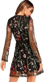 img 3 attached to Milumia Womens Floral Embroidery Sheer Women's Clothing