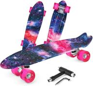 🛹 beleev skateboards for kids ages 6-12: best 22-inch cruiser skateboard for girls, boys, teens, and adults - classic mini skateboard with non-slip fishtail deck логотип